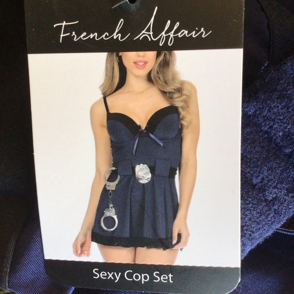 French Affair Officer B. Naughty Police Bedroom Costume Set Size Large Lingerie - Picture 11 of 11